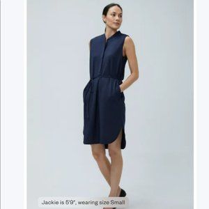 NEW Navy Ministry of Supply -  Hybrid Seersucker Sleeveless navy dress
